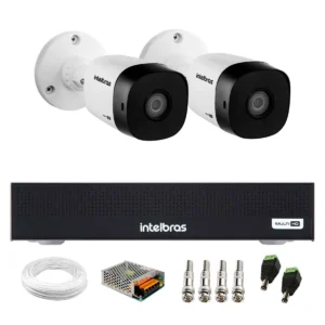 Kit 2 Cameras Intelbras VHD 1220 B Full HD 1080p Bullet Visão Noturna de 20 metros + DVR Intelbras 4 Canais