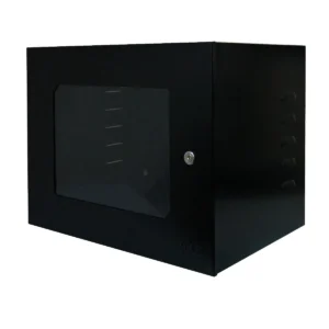 Mini Rack 19 polegada 8U 350mm Porta Acrílica com Fechadura
