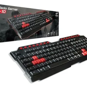 Teclado C3 Tech Gamer Usb Abnt2 Anti Respingo Teclas Atalho Idioma Português Brasil Cor De Teclado Preto/vermelho