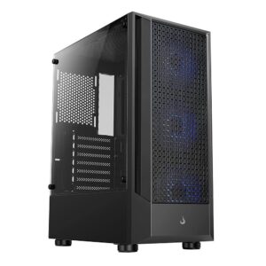 Gabinete Gamer Rise Mode Wave Black, Mid Tower, ARGB, ATX, 3 Cooler Fan ARGB, Preto