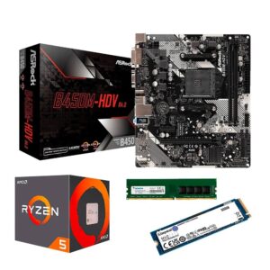Kit Upgrade AMD Ryzen 5 4600G, B450M DDR4, 8GB DDR4, SSD 500GB