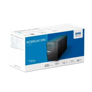 Nobreak SMS Lite, 600VA, 4 Tomadas, Entrada Bivolt e Saida 115V